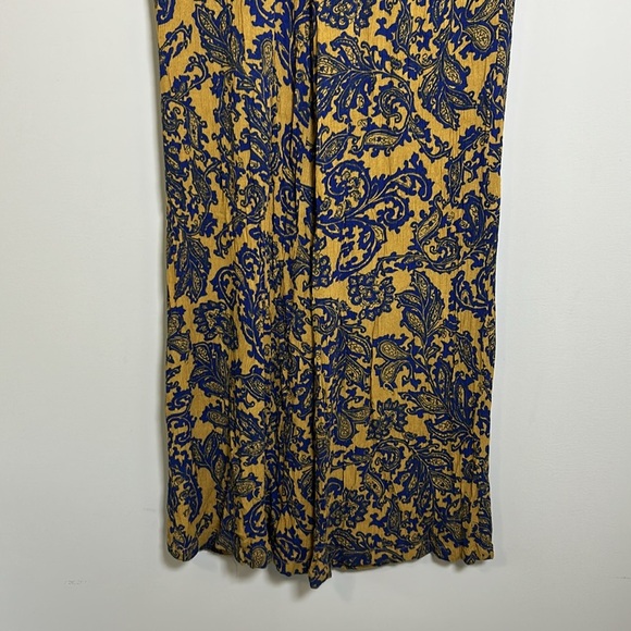 Anthropologie Hei Hei Tana Wide Leg Pant Paisley Gold Blue Womens Size S - Picture 4 of 13